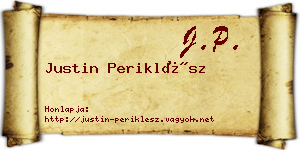 Justin Periklész névjegykártya